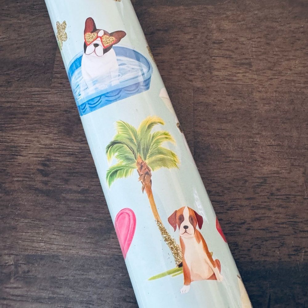 Tropical Island Party Dog Molly & Rex Premium Gift Wrap Wrapping Paper